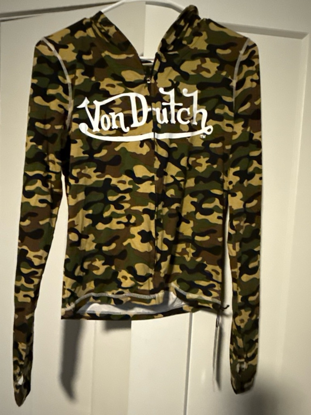 VON DUTCH Camo Zip Up Hoodie Size XLarge